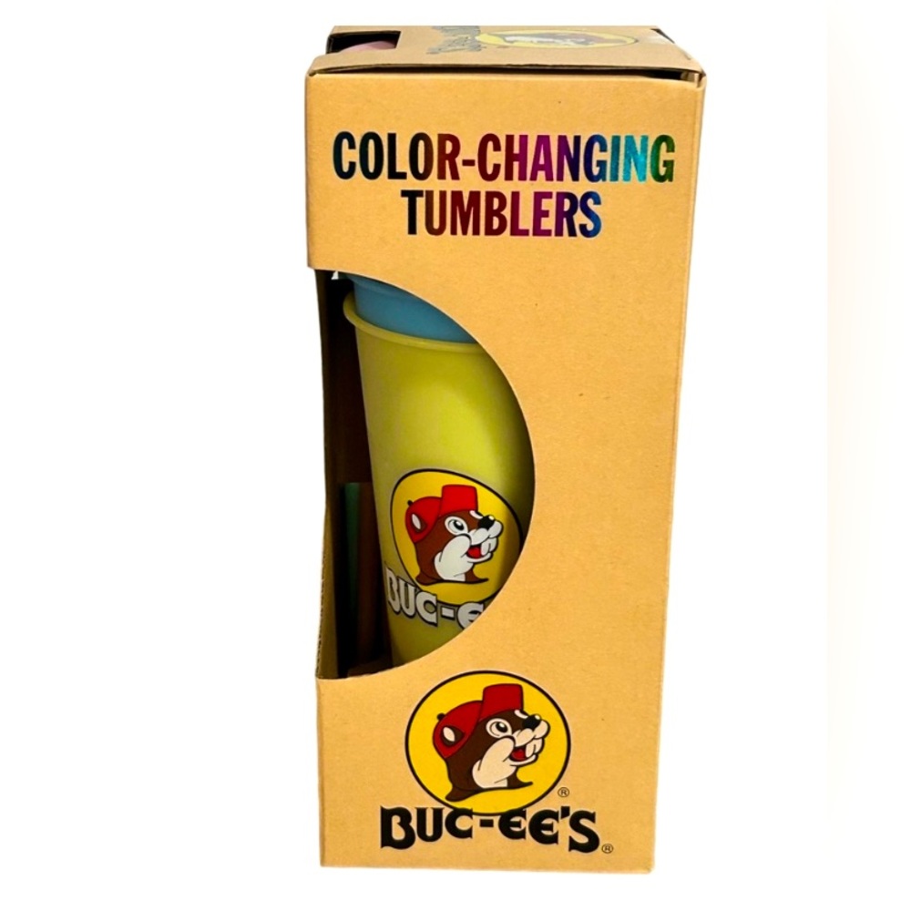 NWT Buc-ee's Color Changing (5) Tumblers with Lids and Straws PRICE FIRM!! - Picture 4 of 11